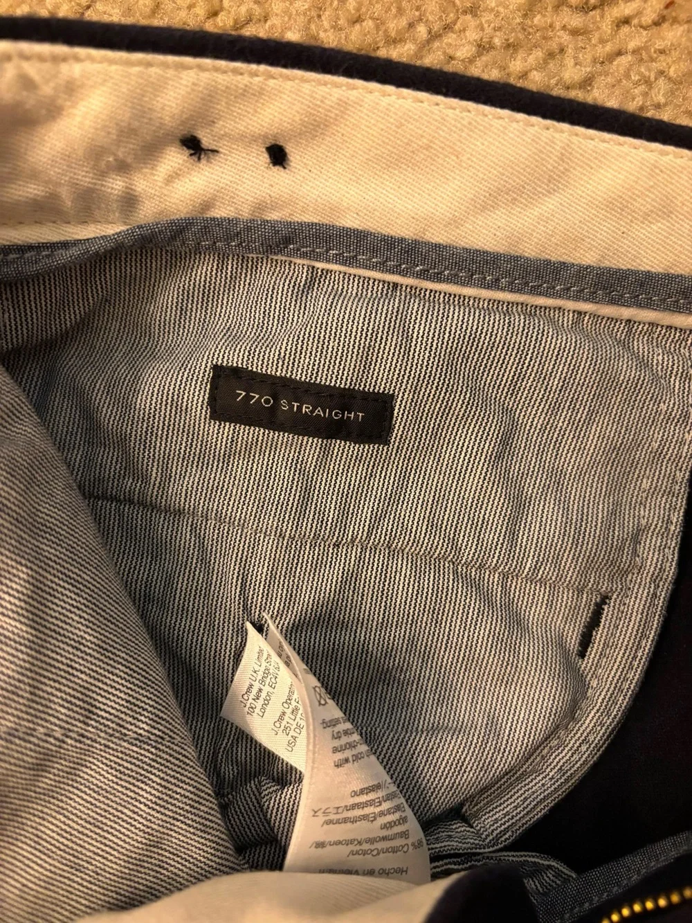 J. Crew 770 Straight Chinos in Navy Blue